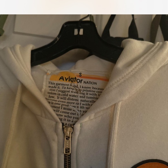 Aviator Nation Cream Zip Hoodie with Sunset Patch - Picture 3 of 4